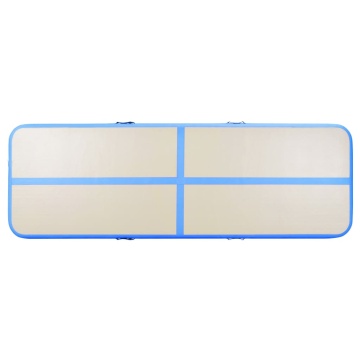 Saltea gimnastică gonflabilă cu pompă albastru 500x100x10cm PVC - Img 12