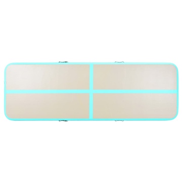 Saltea gimnastică gonflabilă cu pompă verde 800x100x10cm PVC - Img 12