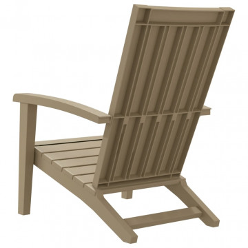 Scaun Adirondack de grădină, maro deschis, polipropilenă - Img 8
