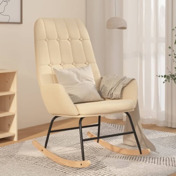 Scaun balansoar, crem, material textil - Img 1