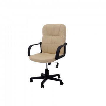 Scaun birou S-69, Crem, Piele Ecologica - Img 1