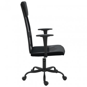 Scaun de birou, negru, plasă textilă și piele ecologică - Img 4