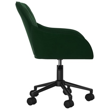 Scaun de birou pivotant, verde închis, catifea - Img 4