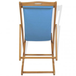 Scaun de exterior, albastru, 56 x 105 x 96 cm, lemn de tec - Img 3