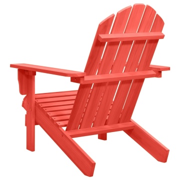 Scaun de grădină Adirondack, roșu, lemn masiv de brad - Img 4