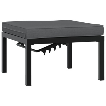 Scaun de grădină cu pernă, negru, aluminiu - Img 2