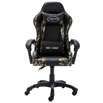 Scaun de jocuri, negru și camuflaj, piele ecologică - Img 2