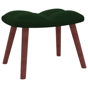 Scaun de relaxare cu taburet, verde închis, catifea - Img 5