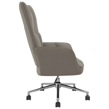 Scaun de relaxare, gri deschis, catifea - Img 3