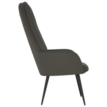 Scaun de relaxare, gri închis, catifea - Img 4