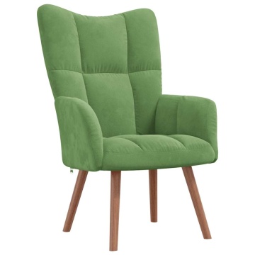 Scaun de relaxare, verde deschis, catifea - Img 2