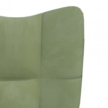 Scaun de relaxare, verde deschis, catifea - Img 7