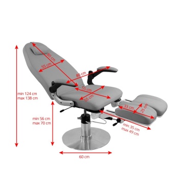 Scaun hidraulic podiatrie azzurro 713a gri - Img 4