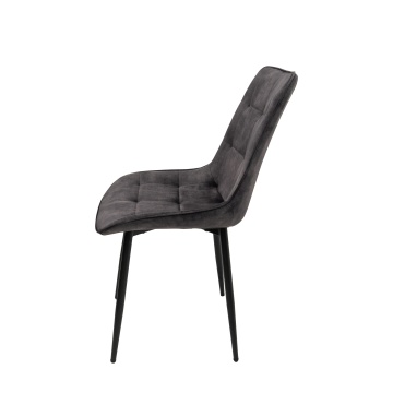 Scaun living HT1, stofa, gri inchis - Img 2