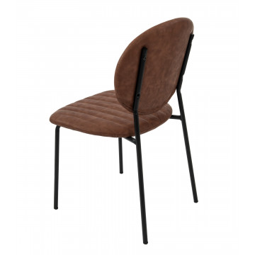 Scaun living, tapitat cu piele ecologica, s-178, cafeniu - Img 5