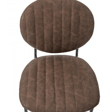 Scaun living, tapitat cu piele ecologica, s-178, maro - Img 6