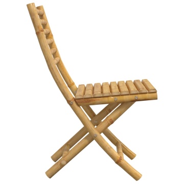 Scaune de grădină pliabile, 2 buc., 43x54x88 cm, bambus - Img 5