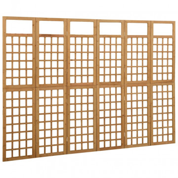 Separator cameră cu 6 panouri, 242,5x180 cm, nuiele lemn brad - Img 3