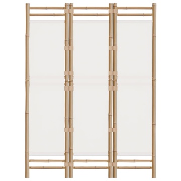 Separator de cameră pliabil cu 3 panouri 120 cm bambus și pânză - Img 4