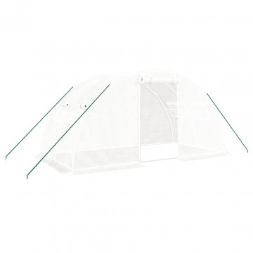 Seră cu cadru din oțel, alb, 8 m², 4x2x2 m - Img 2