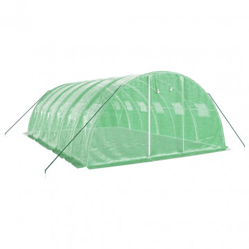 Seră cu cadru din oțel, verde, 24 m², 6x4x2 m - Img 3