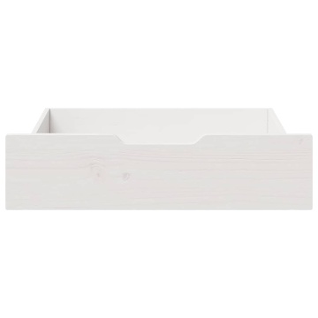 Sertare de pat, 2 buc., 65x55x16 cm, alb, lemn masiv de pin - Img 3