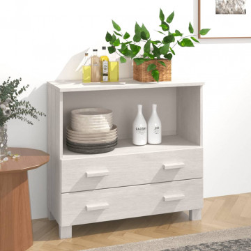 Servantă, alb, 85x35x80 cm, lemn masiv de pin - Img 1