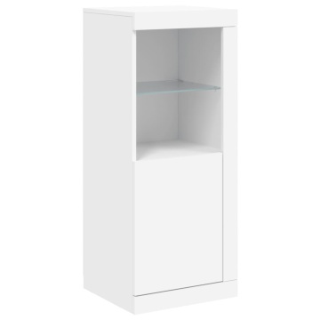 Servantă cu lumini LED, alb, 41x37x100 cm - Img 3