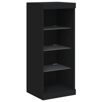 Servantă cu lumini LED, negru, 41x37x100 cm - Img 8