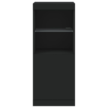 Servantă cu lumini LED, negru, 41x37x100 cm - Img 5