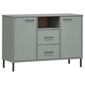 Servantă cu picioare metalice „OSLO” gri 113x40x77 cm lemn - Img 2