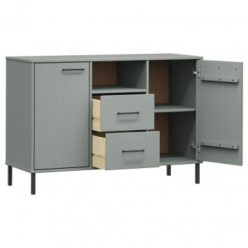 Servantă cu picioare metalice „OSLO” gri 113x40x77 cm lemn - Img 8