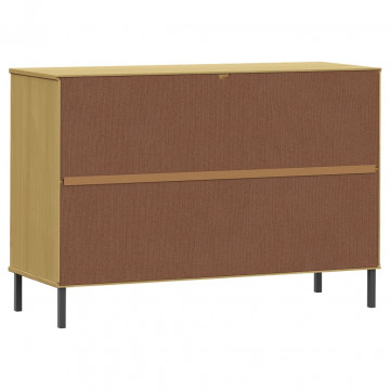Servantă cu picioare metalice „OSLO” maro 113x40x77 cm lemn - Img 6