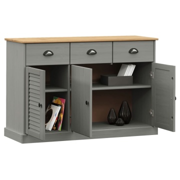 Servantă cu sertare VIGO, gri, 113x40x75 cm, lemn masiv de pin - Img 3