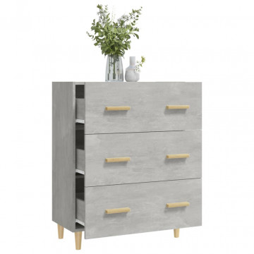 Servantă, gri beton, 70x34x90 cm, lemn prelucrat - Img 6