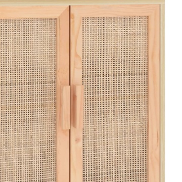 Servantă, maro, 60x30x70 cm, lemn masiv pin și ratan natural - Img 6