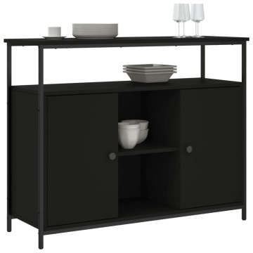 Servantă, negru, 100x35x80 cm, lemn prelucrat - Img 3