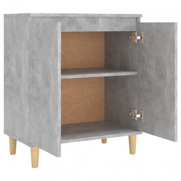 Servantă & picioare lemn masiv, gri beton, 60x35x70 cm, PAL - Img 6