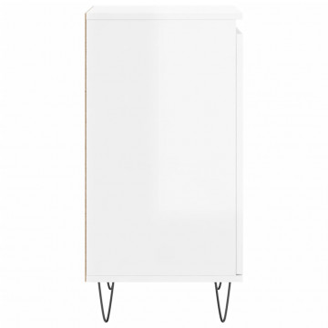 Servante, 2 buc., alb extralucios, 40x35x70 cm, lemn prelucrat - Img 7