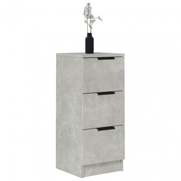 Servante, 2 buc., gri beton, 30x30x70 cm, lemn prelucrat - Img 4