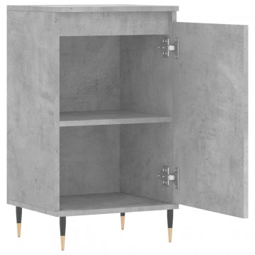Servante, 2 buc., gri beton, 40x35x70 cm, lemn prelucrat - Img 6
