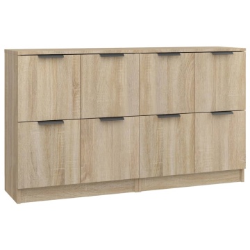 Servante, 2 piese, stejar sonoma, 60x30x70 cm, lemn prelucrat - Img 2