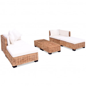 Set canapea, 16 piese, ratan natural - Img 2