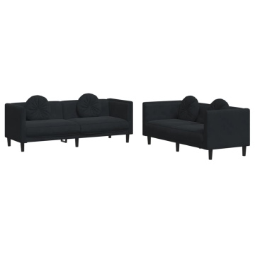 Set canapea cu perne, 2 piese, roz, catifea - Img 2