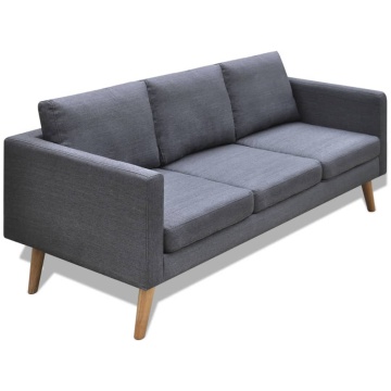 Set canapele cu 2 locuri și 3 locuri, textil, gri închis - Img 10