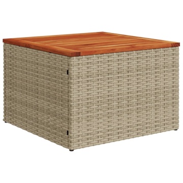 Set canapele de grădină, 9 piese, cu perne, bej, poliratan - Img 4
