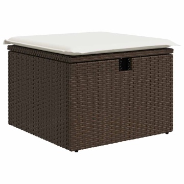 Set canapele de grădină cu perne, 5 piese, maro, poliratan - Img 6