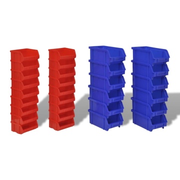 Set coș depozitare pt garaj, montat pe perete 30 buc albastru, plastic - Img 3