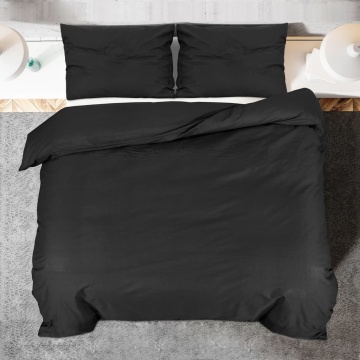 Set cu husă de pilotă, negru, 240x220 cm, microfibră - Img 8