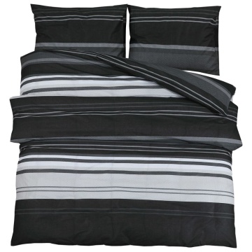 Set cu husă de pilotă, negru și alb, 220x240 cm, bumbac - Img 2